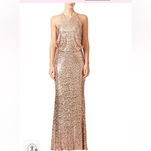 Badgley Mischka Maria two piece gown in blush.